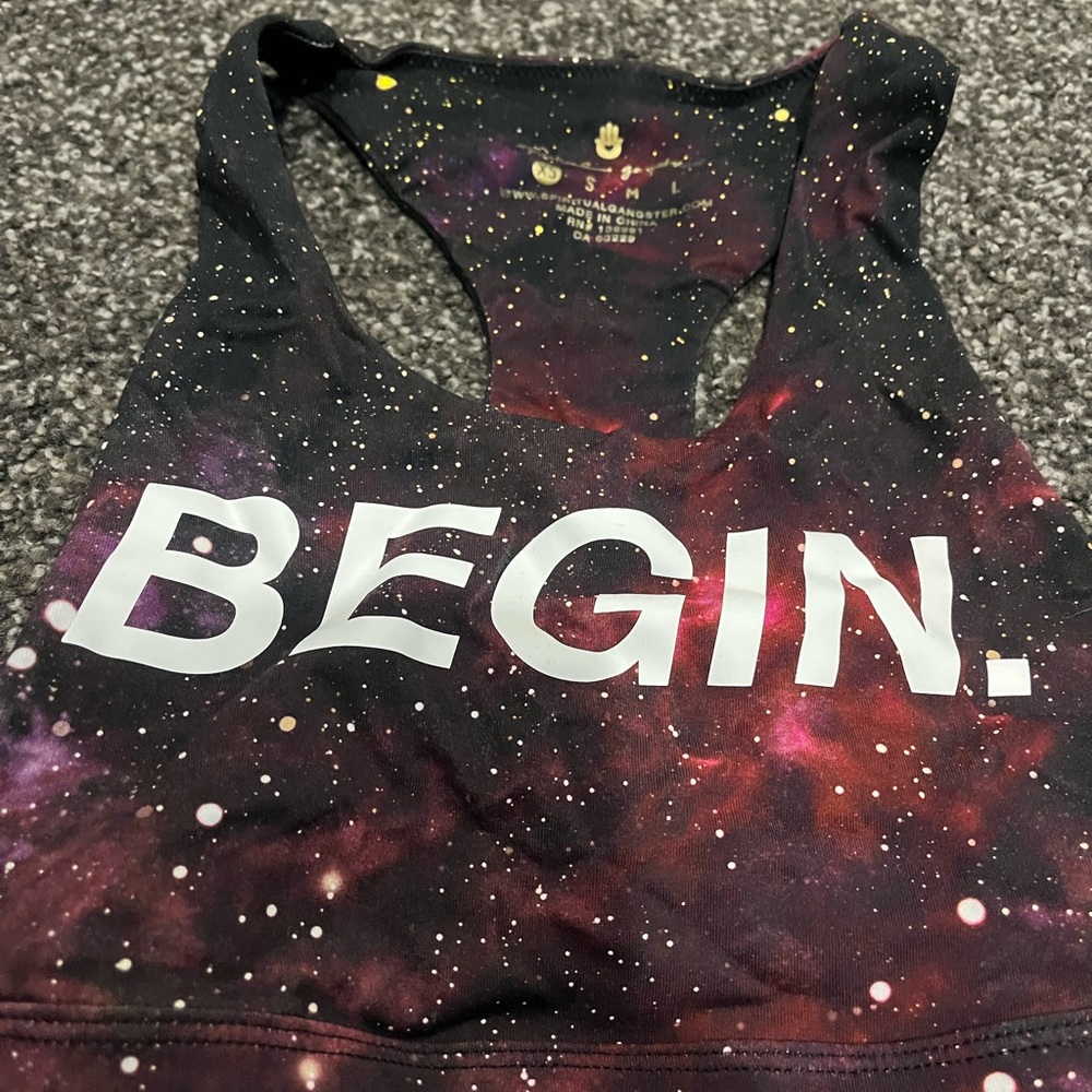 Spiritual Gangster Cosmic Print Top